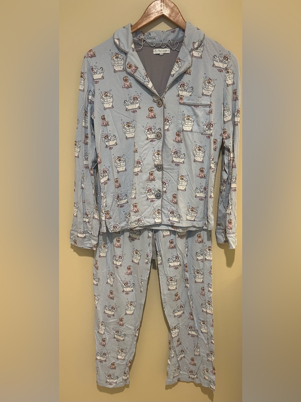 PJ Salvage Dog Bathtub Pajamas Cotton Rayon Blend Size Small - Picture 1 of 7